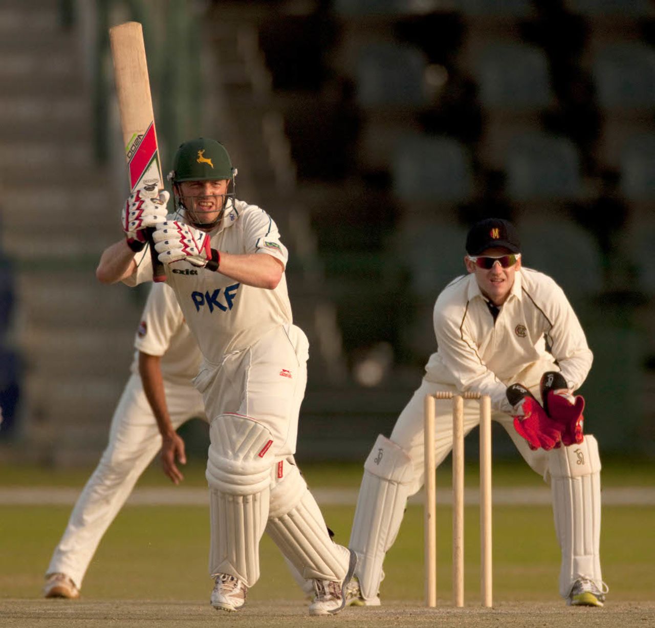 Ali Brown helped give the Nottinghamshire score respectability, MCC v Nottinghamshire, 3rd day, Abu Dhabi, March 29, 2011