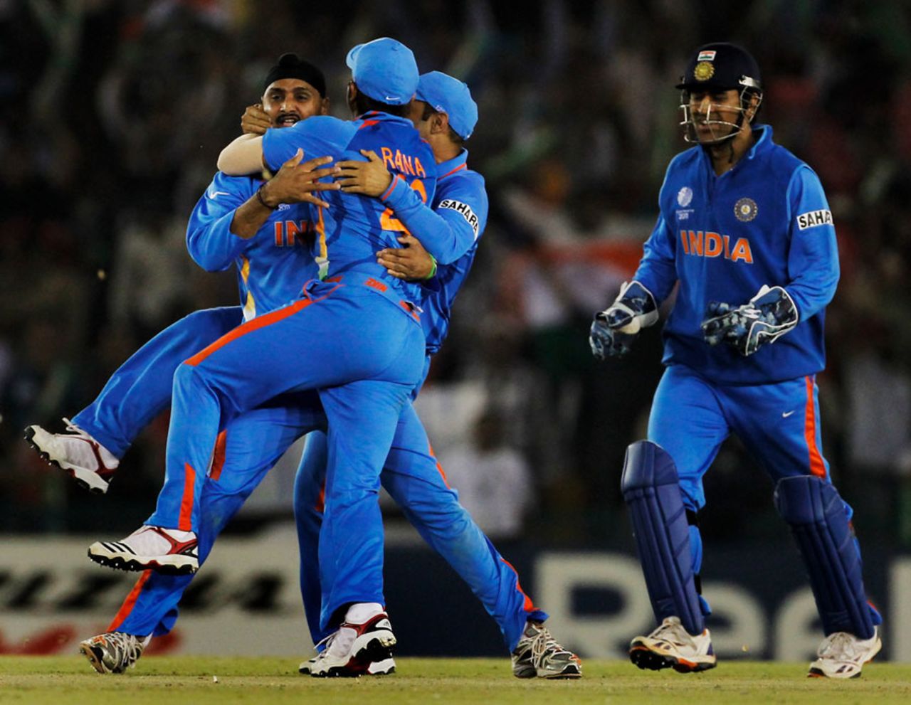Harbhajan Singh got the key wicket of Umar Akmal, India v Pakistan, 2nd semi-final, World Cup 2011, Mohali, March 30, 2011