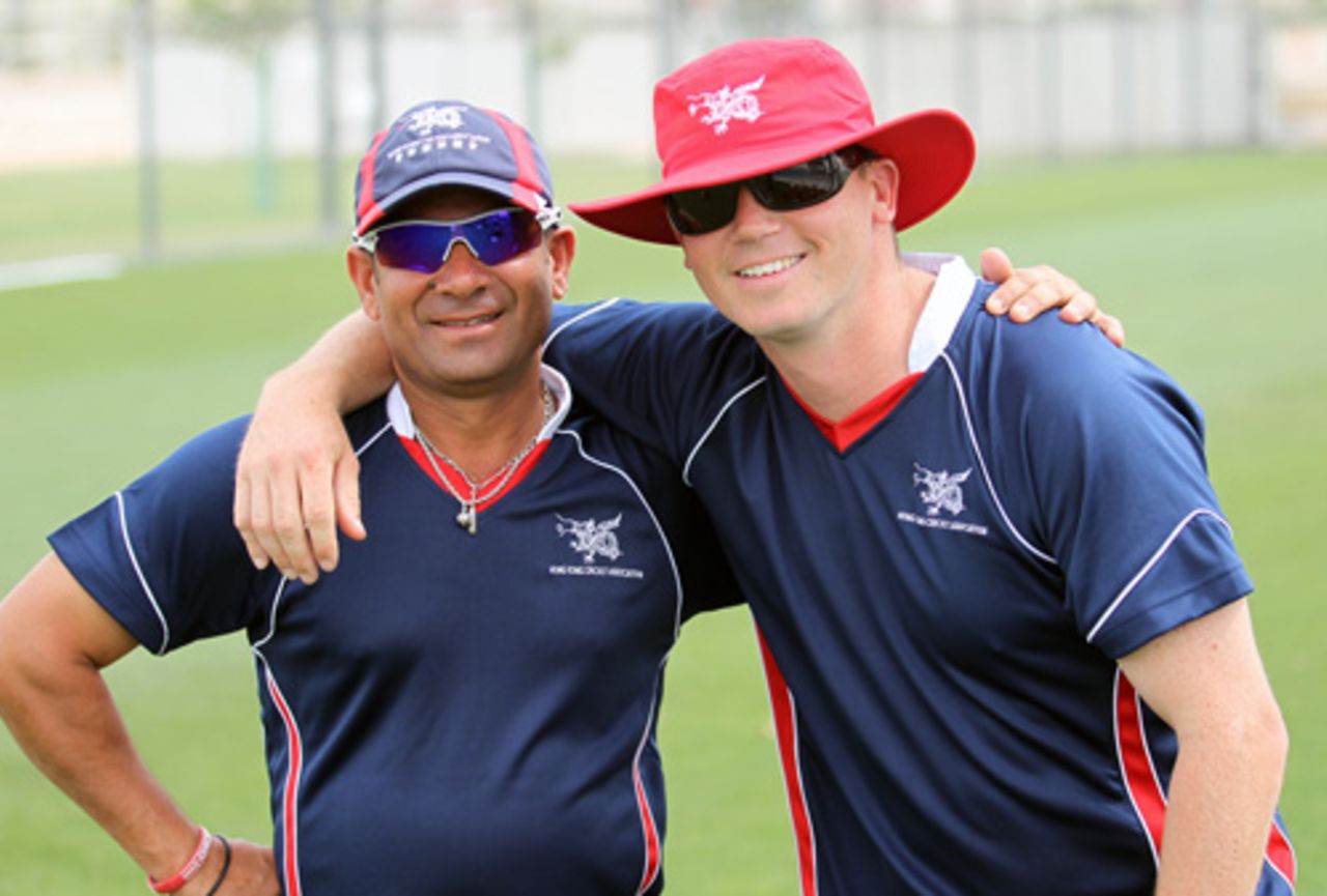 Hong Kong's coaching staff in Dubai - Jawaid Iqbal and Charlie Burke