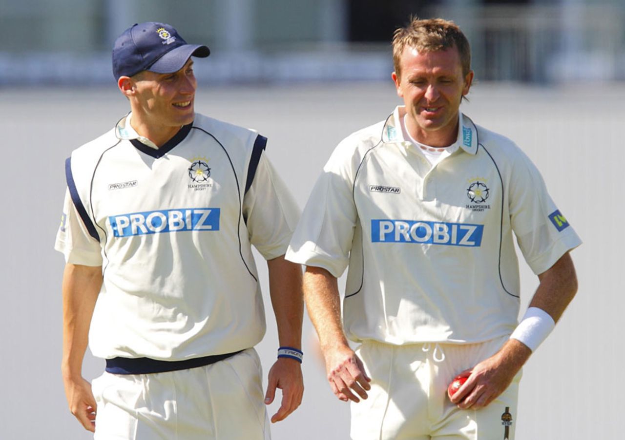 Hampshire's bowlers, including Dominic Cork and Simon Jones, toiled hard against Durham, Hampshire v Durham, County Championship, Division One, The Rose Bowl, April 9, 2011