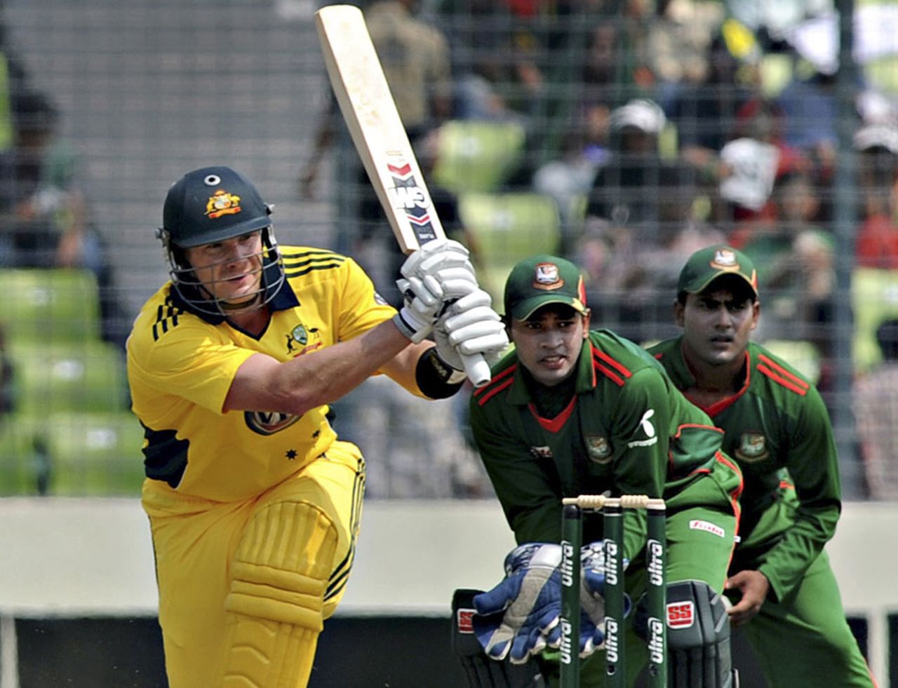 Shane Watson took just 69 balls to reach his century, Bangladesh v Australia, 2nd ODI, Mirpur, April 11, 2011
