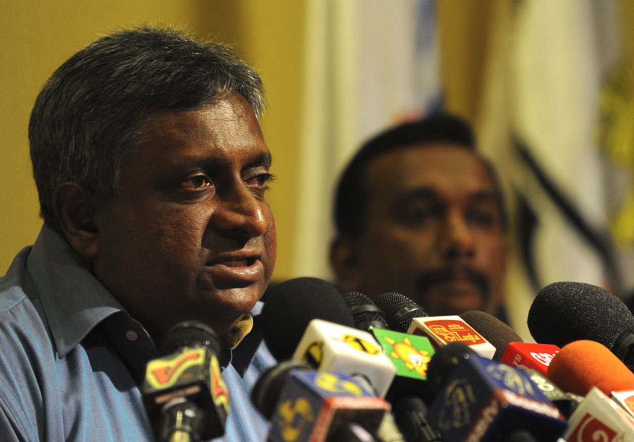 Duleep Mendis addresses the press after assuming the role of Sri Lanka's chief selector, Colombo, April 11, 2011