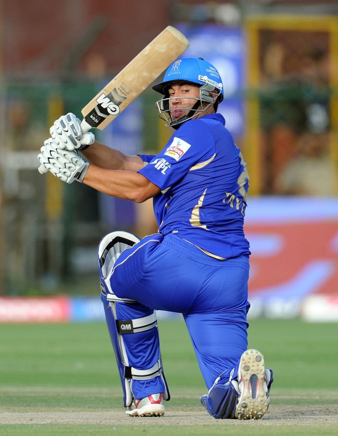 Ross Taylor lashes through the leg side, Rajasthan Royals v Kolkata Knight Riders, IPL 2011, Jaipur, April 15, 2011