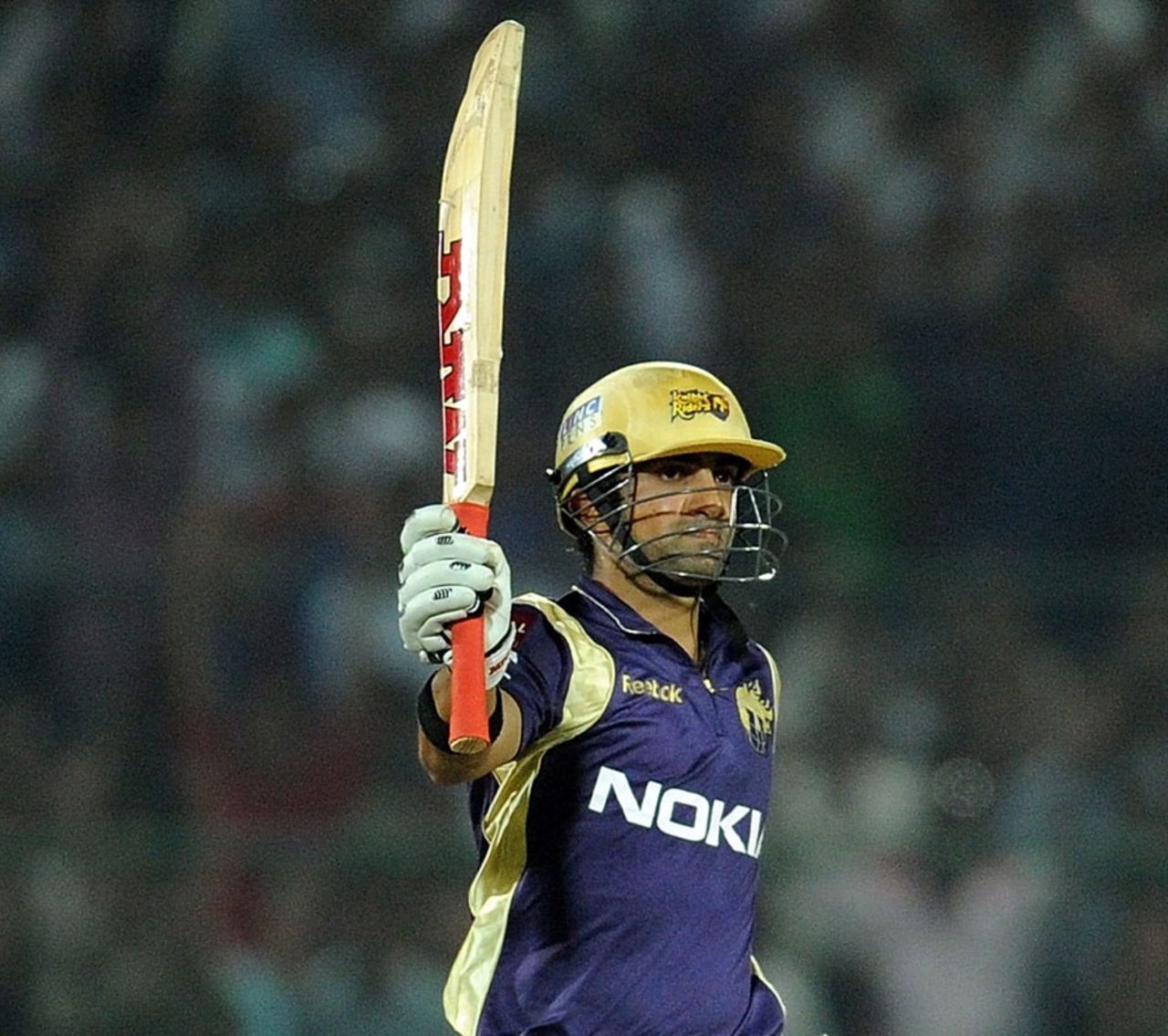 Gautam Gambhir signals victory, Rajasthan Royals v Kolkata Knight Riders, IPL 2011, Jaipur, April 15, 2011