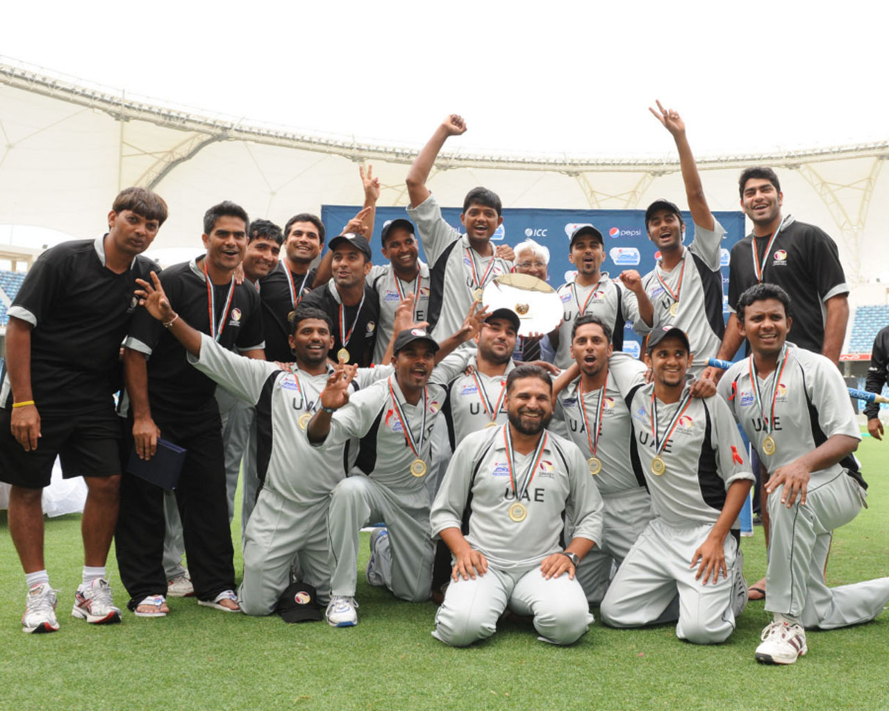 United Arab Emirates won the World Cricket League Division Two tournament, United Arab Emirates v Namibia, WCL Division 2, Dubai. April 15, 2011