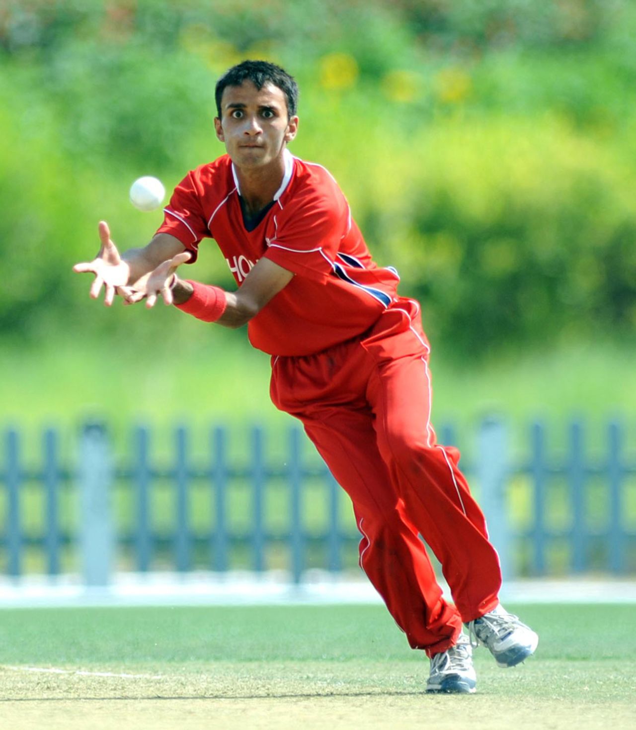 Asif Khan fields off his own bowling