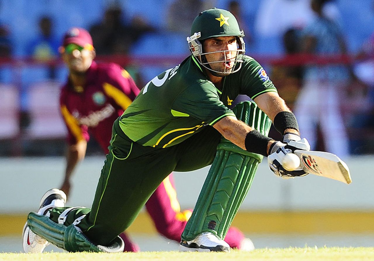 Misbah-ul-Haq provided the finishing touches with a run-a-ball 43, West Indies v Pakistan, 2nd ODI, Gros Islet, April 25, 2011