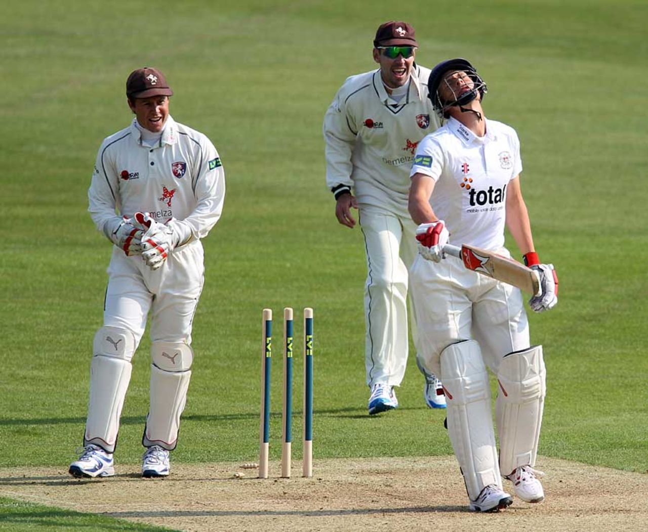 Will Gidman was bowled by James Tredwell for 10, Kent v Gloucestershire, County Championship, Division Two, Canterbury, April 26, 2011