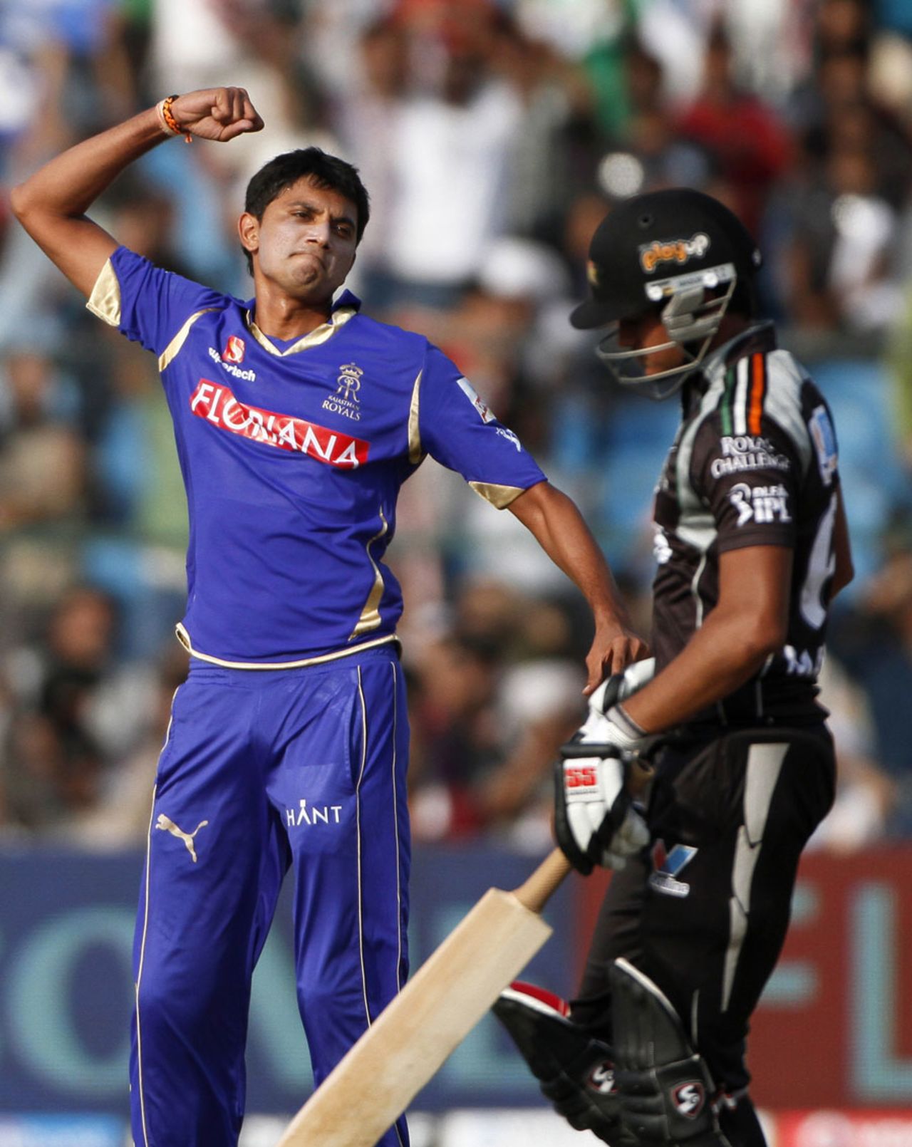 Siddharth Trivedi got the wicket of Manish Pandey, Rajasthan Royals v Pune Warriors, IPL 2011, Jaipur, May 1, 2010