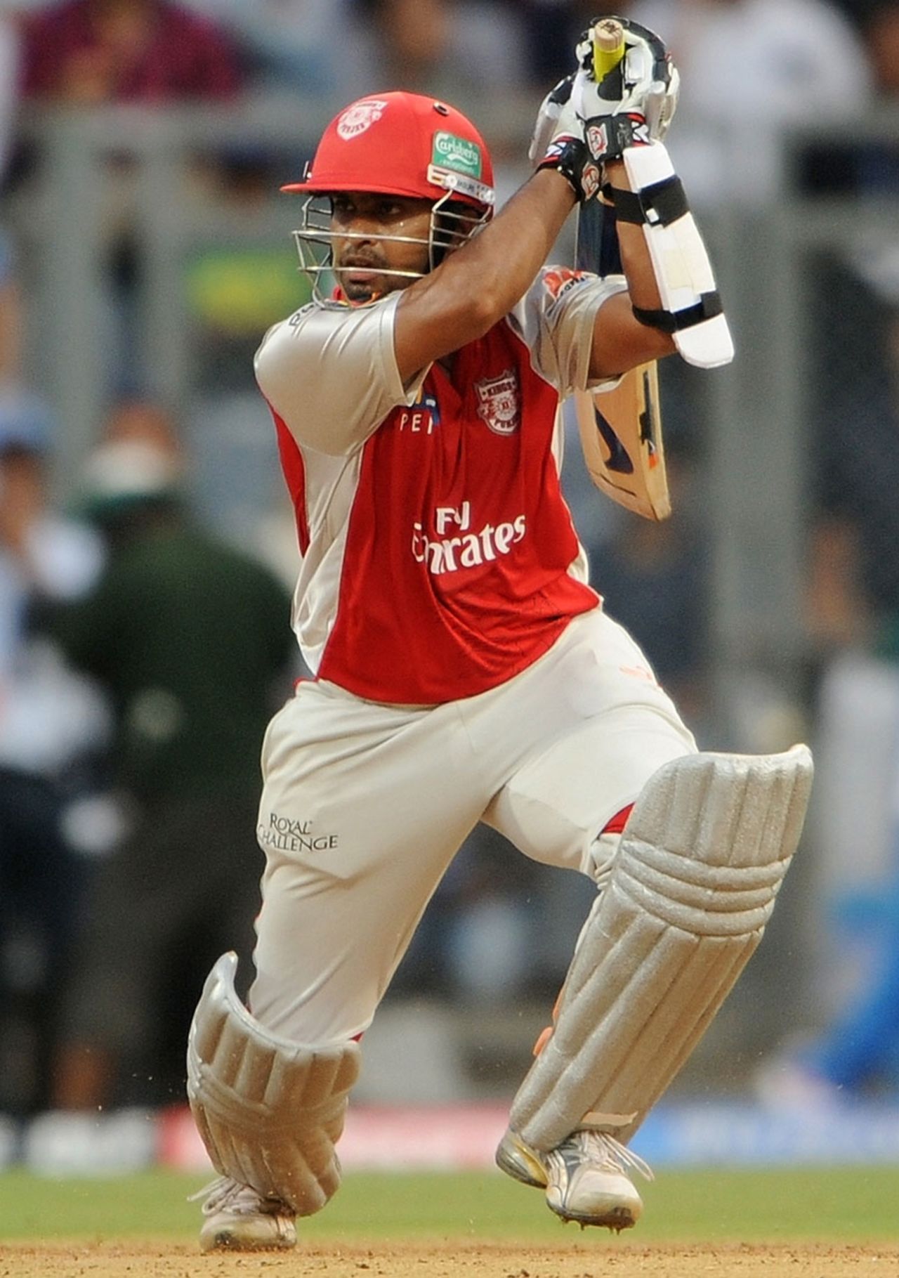 Paul Valthaty carves the ball through the off side, Mumbai Indians v Kings XI Punjab, IPL 2011, Mumbai, May 2, 2011