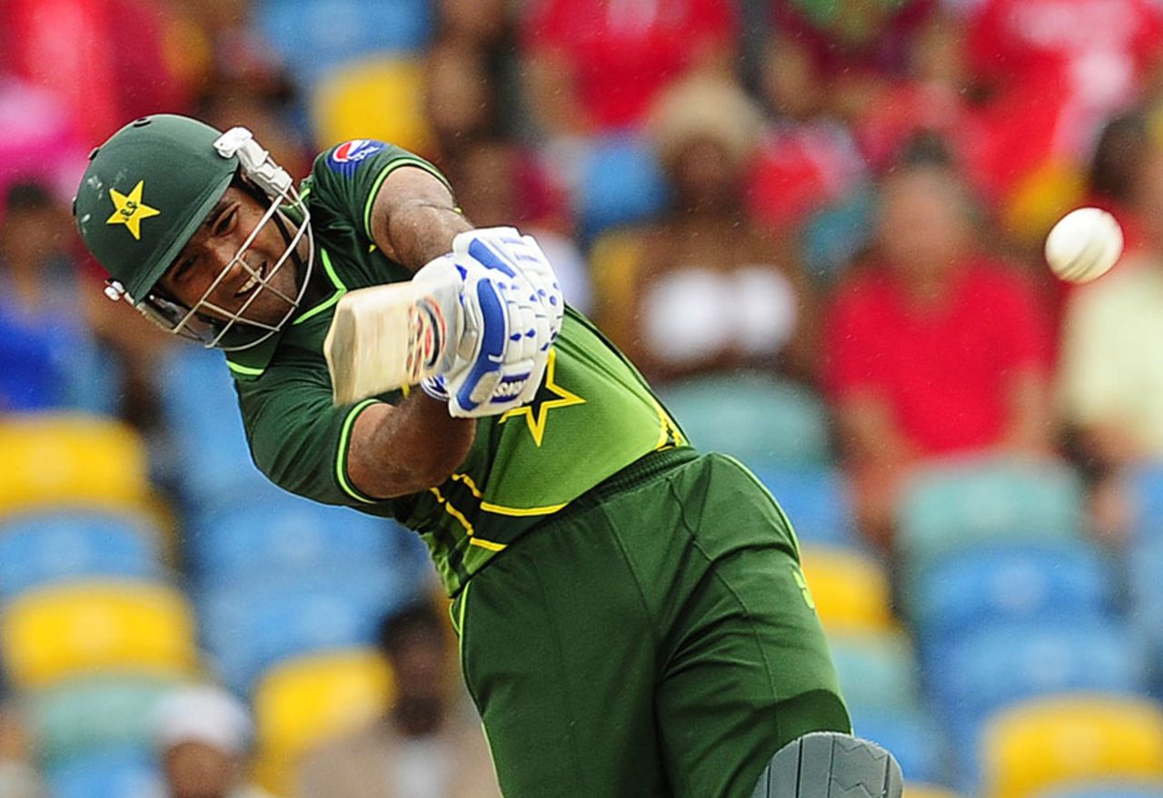 Asad Shafiq takes the aerial route, West Indies v Pakistan, 4th ODI, Barbados, May 2, 2011