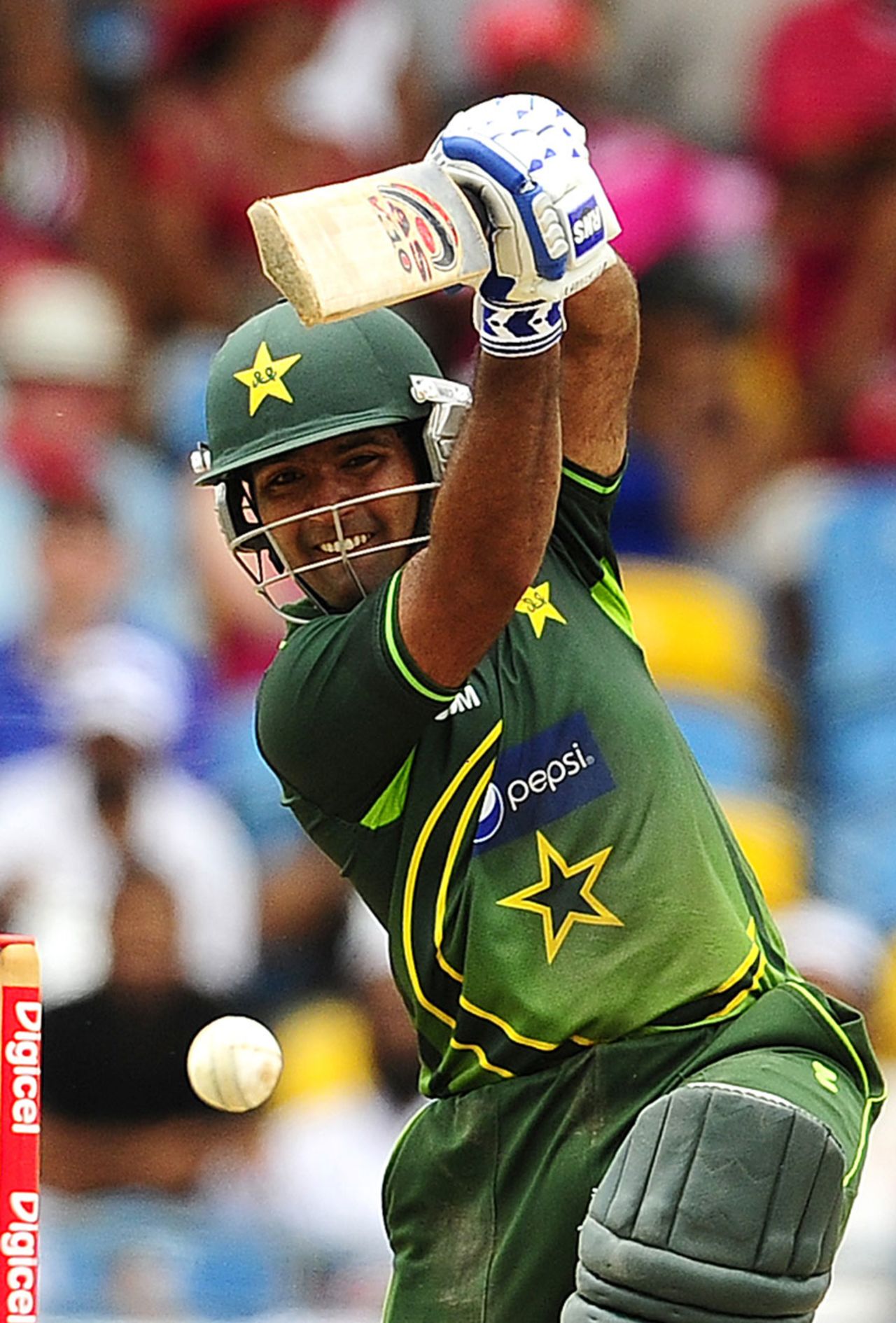 Asad Shafiq drives down the ground during his innings of 71, West Indies v Pakistan, 4th ODI, Barbados, May 2, 2011
