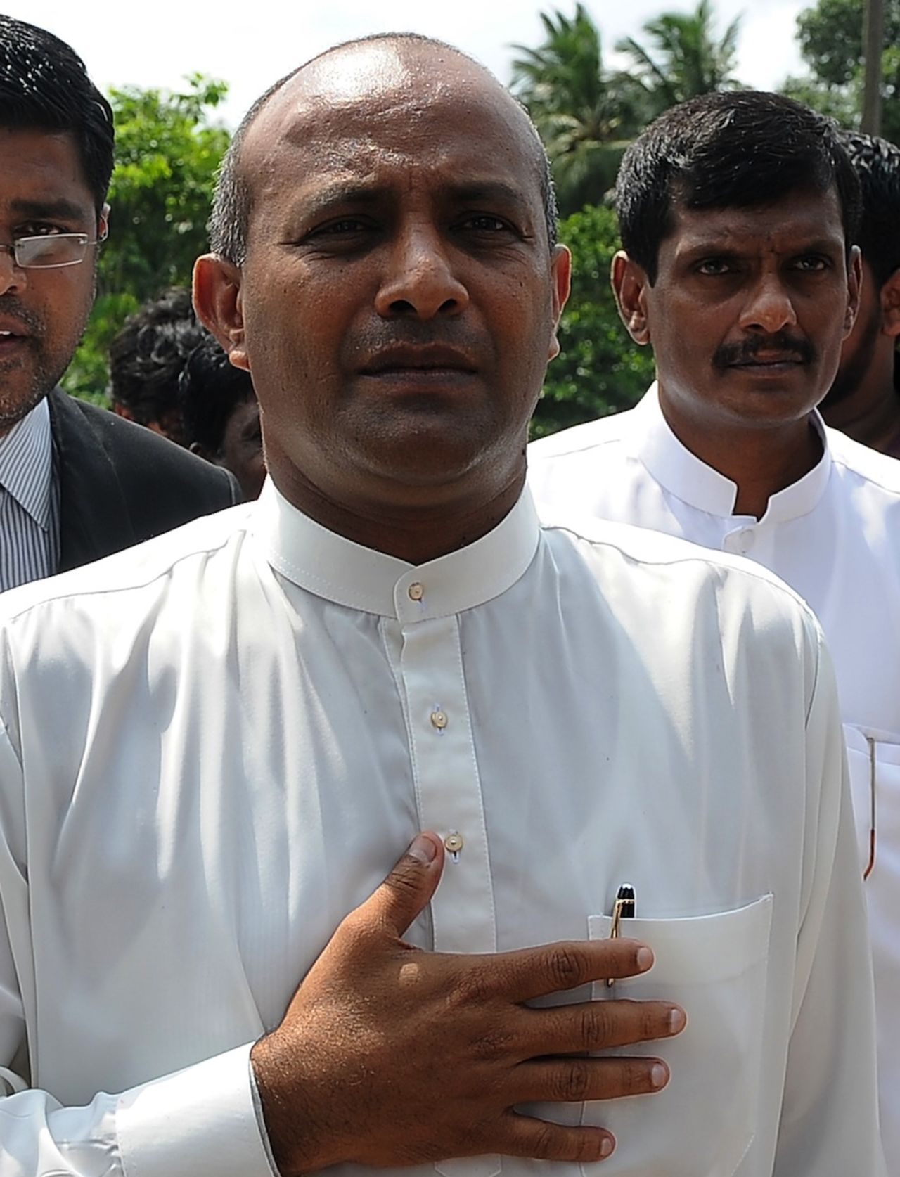 Hashan Tillakaratne in Colombo, where he was asked about his comments on match-fixing, May 3, 2011
