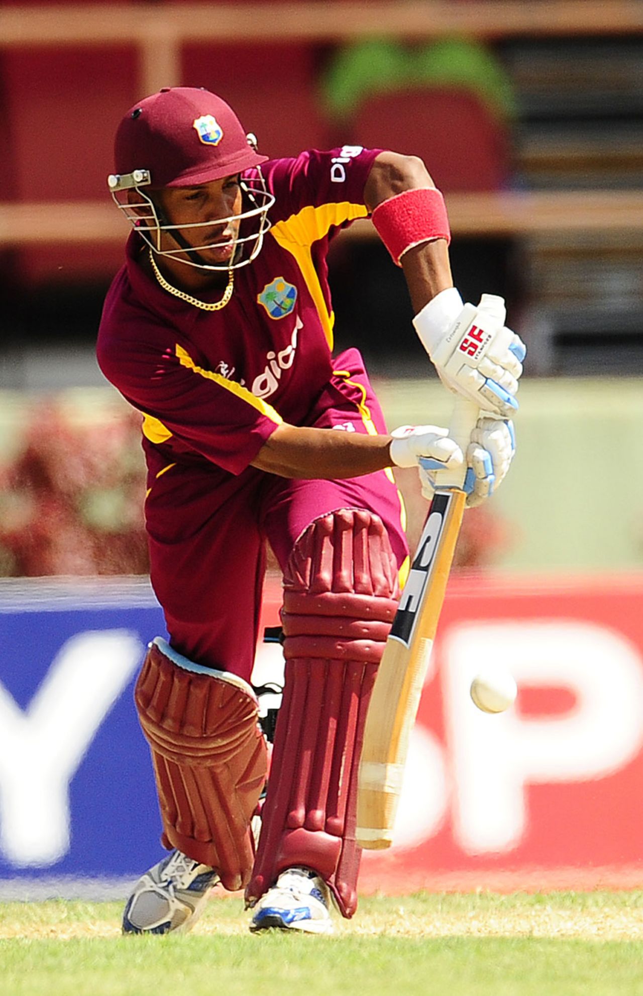 Lendl Simmons picks a gap on the leg side, West Indies v Pakistan, 5th ODI, Providence, Guyana, May 5, 2011