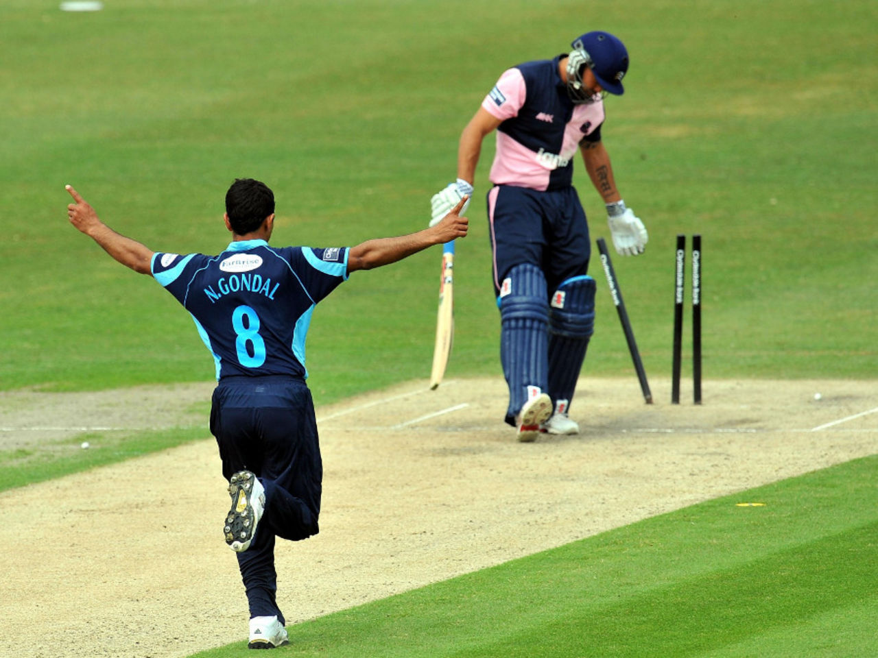 Scott Newman was bowled by Naved Arif as Middlesex lost early wickets, Sussex v Middlesex, CB40, Hove, May 8, 2011