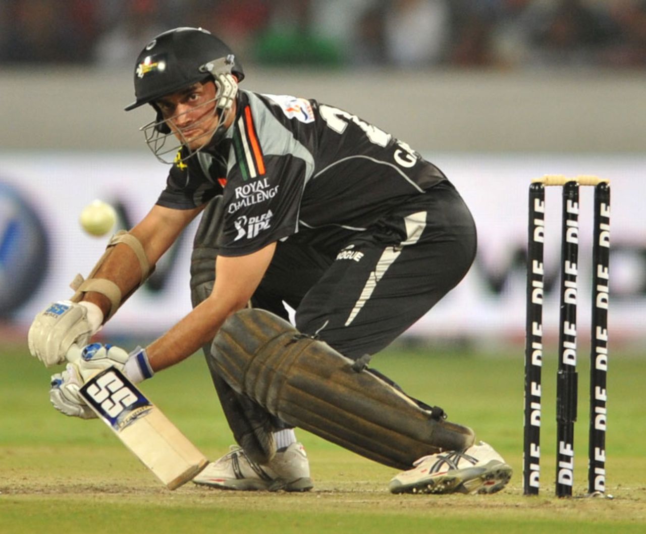 Sourav Ganguly steers a full ball to third man, Deccan Chargers v Pune Warriors, IPL 2011, Hyderabad, April 10, 2011