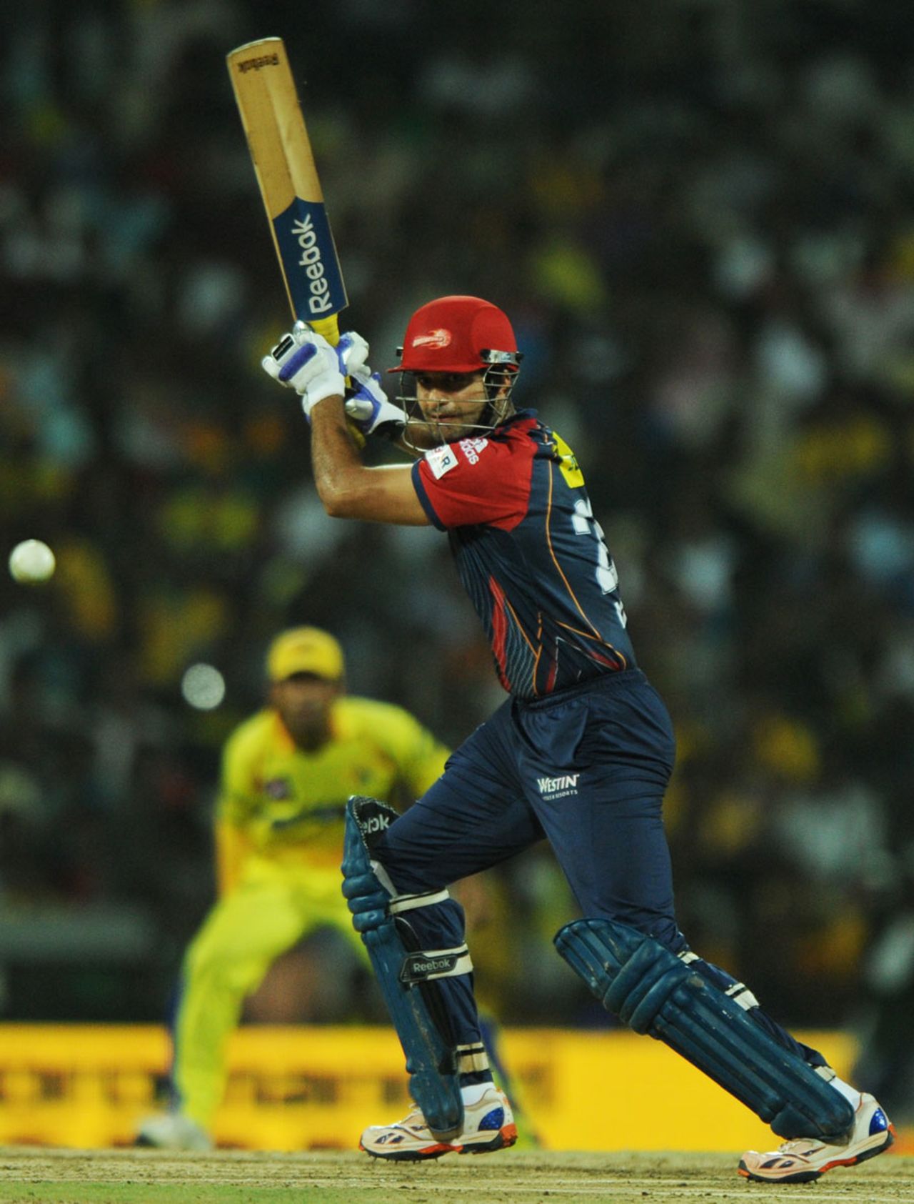 Irfan Pathan guides one through point, Chennai Super Kings v Delhi Daredevils, IPL 2011, Chennai, May 12, 2011