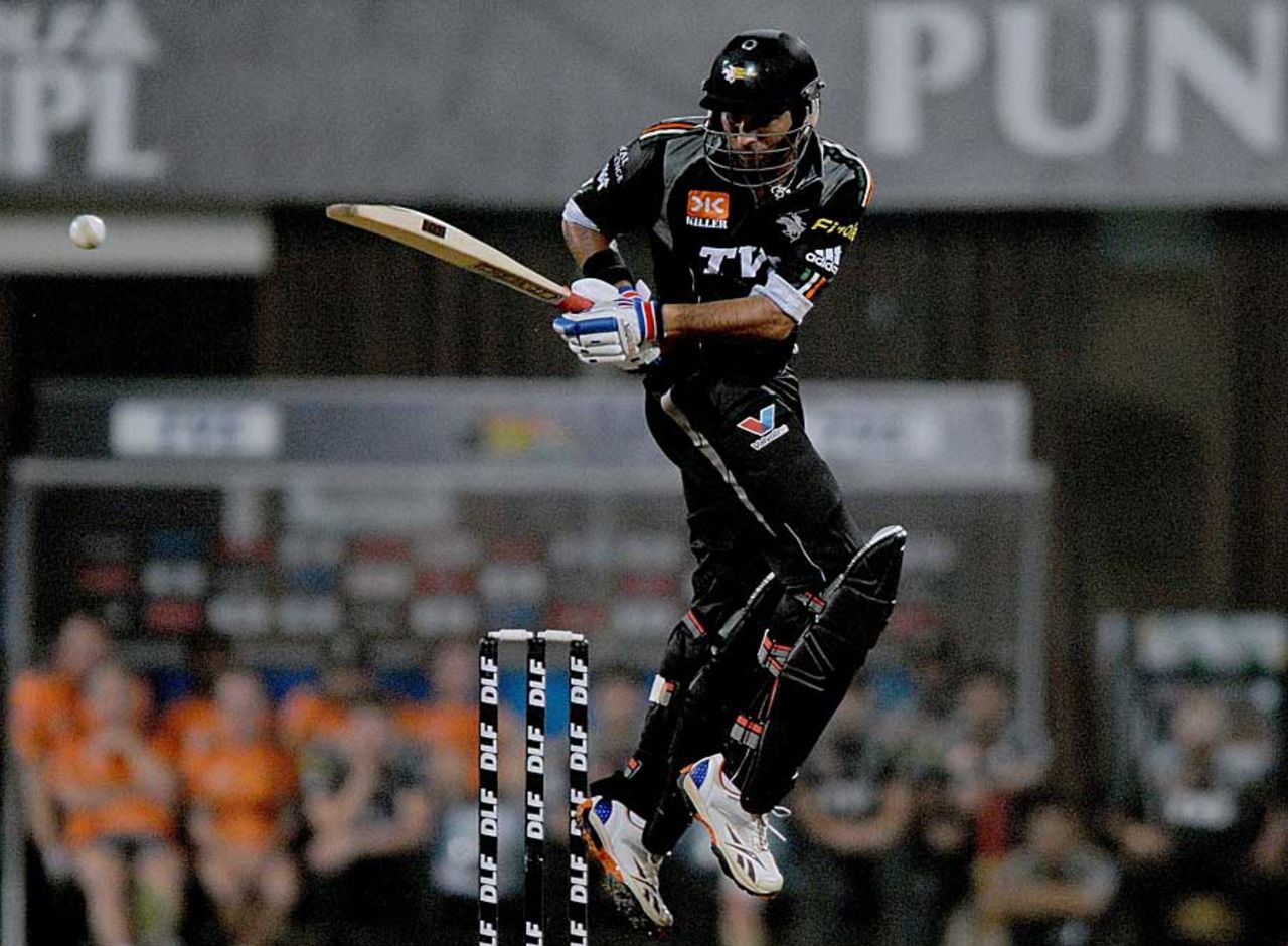 Yuvraj Singh whips one square, Pune Warriors v Deccan Chargers, IPL 2011, Navi Mumbai, May 16 2011