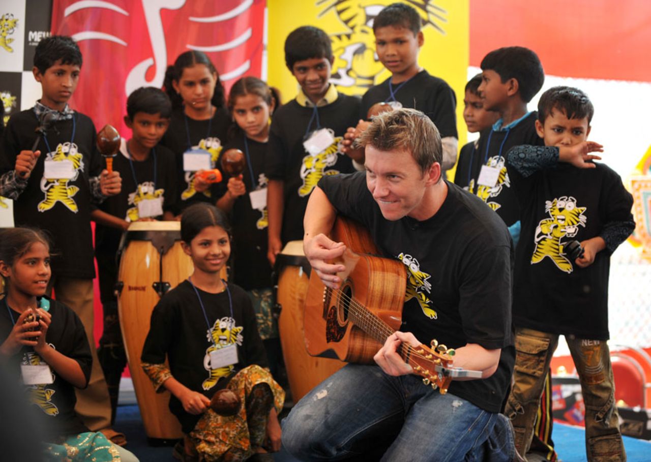 Bree Lee with underprivileged kids at the launch of his music foundation for slum children, Mumbai, May 17, 2011
