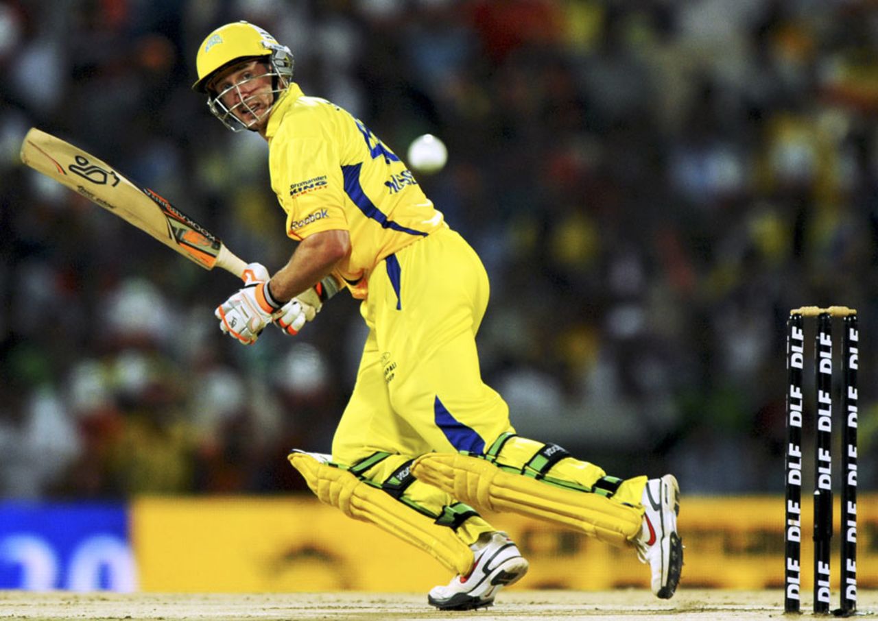 Michael Hussey guides the ball through the off side, Chennai Super Kings v Kochi Tuskers Kerala, IPL 2011, Chennai, May 18, 2011