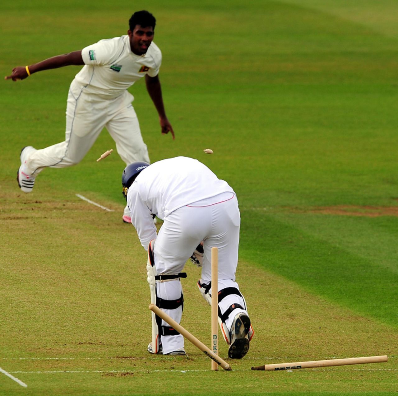 Jimmy Adams was bowled early by Thisara Perera, England Lions v Sri Lankans, Tour match, Derby, May 19 2011