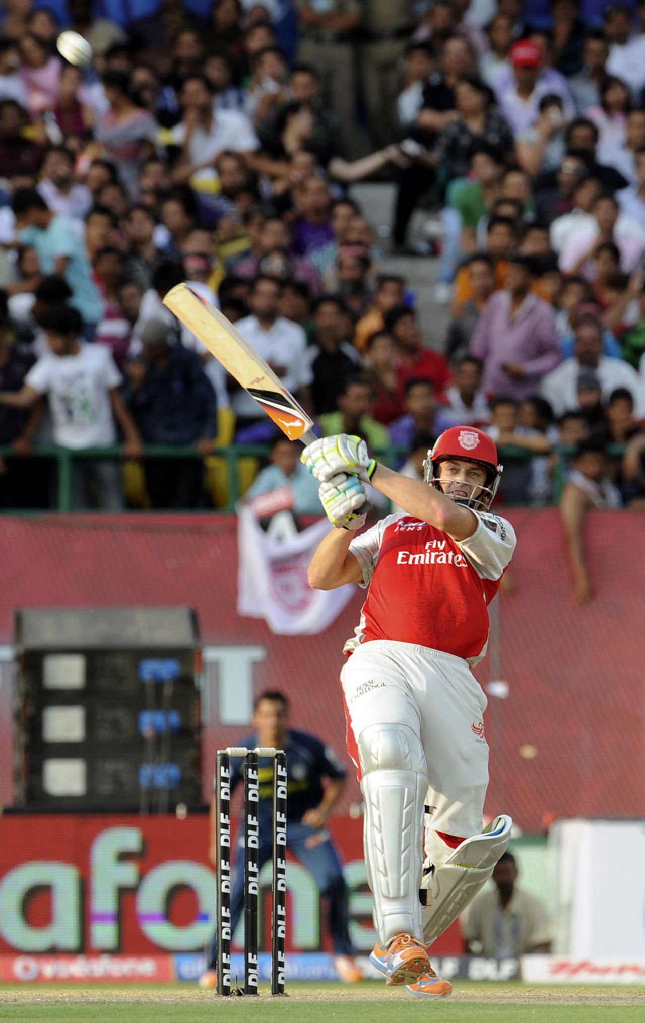 Adam Gilchrist plays on the up on his way to a 36-ball fifty, Kings XI Punjab v Deccan Chargers, IPL 2011, Dharamsala, May 21, 2011