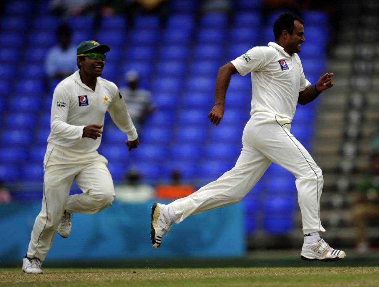 Tanvir Ahmed got Lendl Simmons for a duck, West Indies v Pakistan, 2nd Test, St Kitts, 2nd day, May 21, 2011