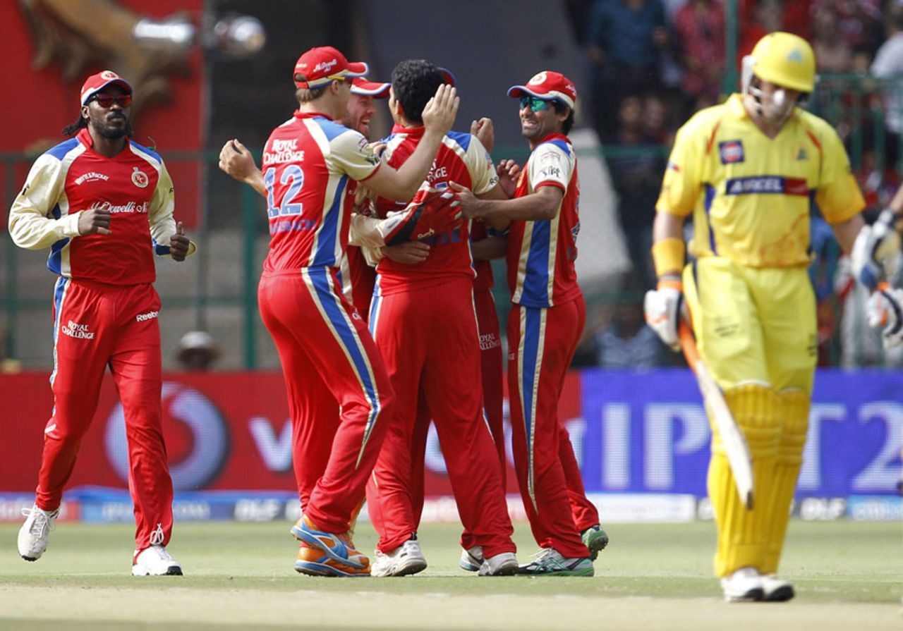 Michael Hussey walks off after being dismissed, Royal Challengers Bangalore v Chennai Super Kings, IPL 2011, Bangalore, May 22, 2011