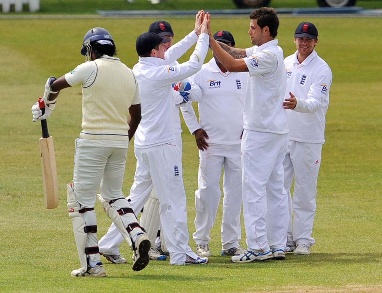 Jade Dernbach took nine wickets in the match, England Lions v Sri Lankans, Tour match, Derby, May 22, 2011