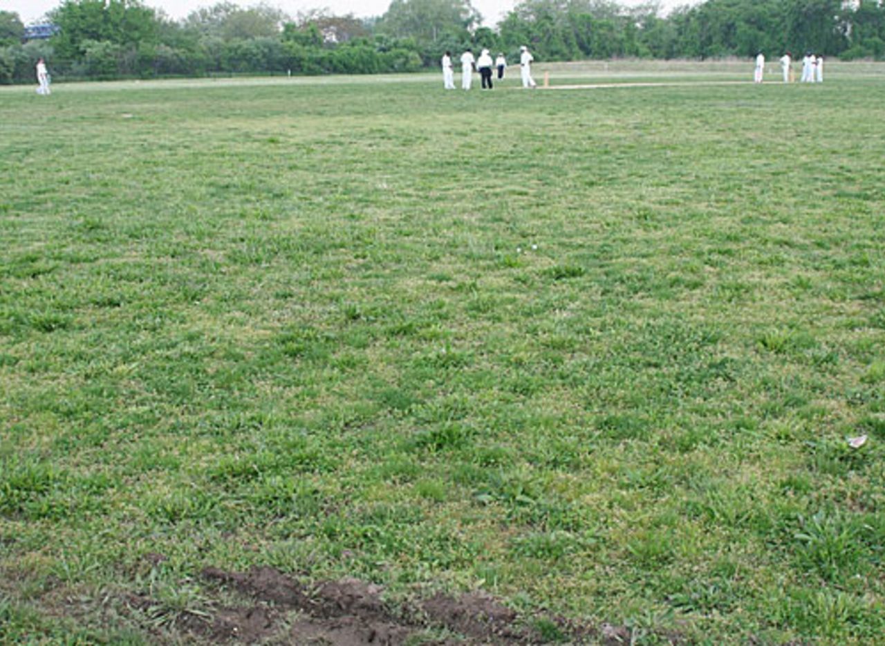 The ground at Floyd Bennett Park Field is in urgent need of maintenance, New York, 23 May, 2011