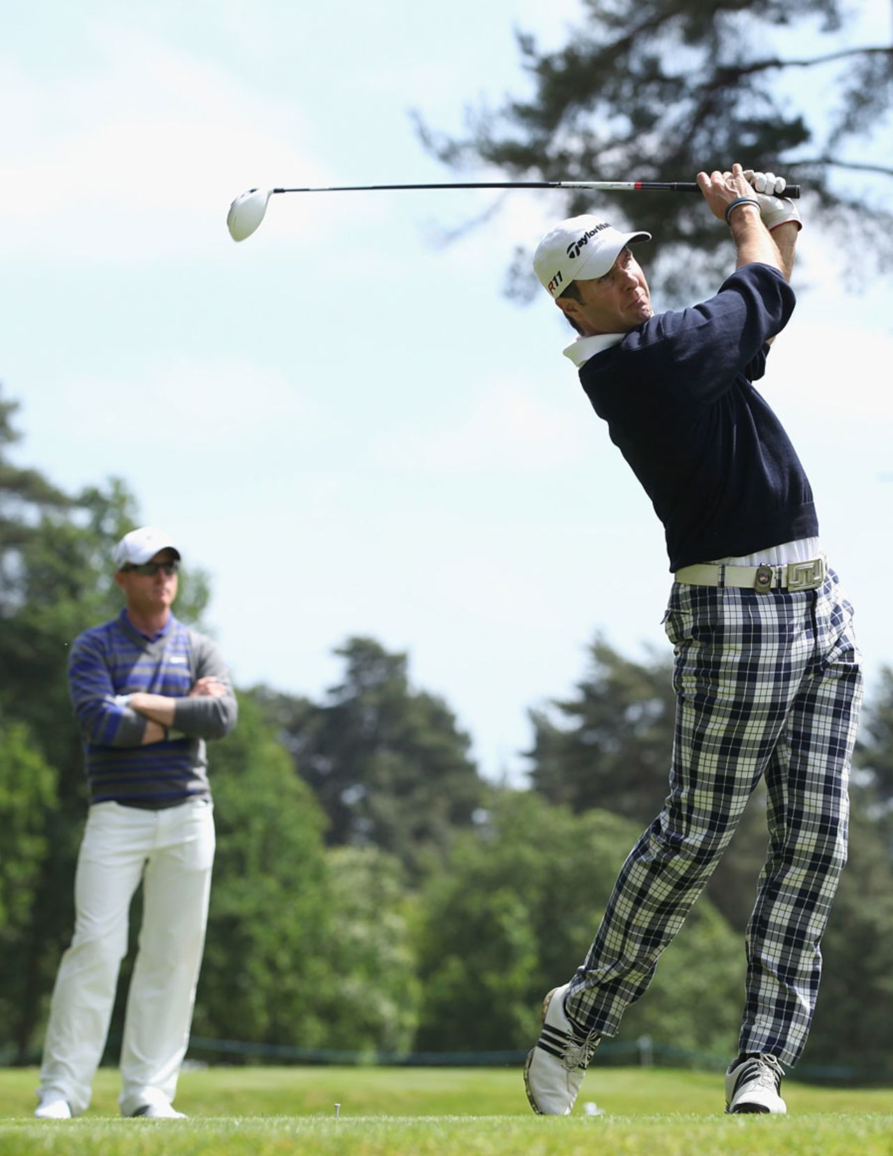 Michael Vaughan drives during the 'Ole Seve' Pro-Am in aid of the Seve Ballesteros Foundation, Wentworth Club, May 23 2011