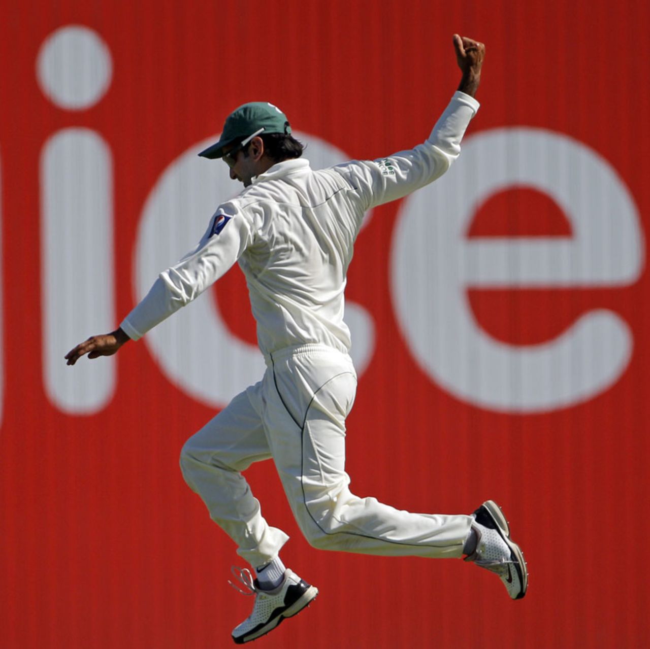 Mohammad Hafeez celebrates catching Lendl Simmons, West Indies v Pakistan, 2nd Test, St Kitts, 4th day, May 23, 2011