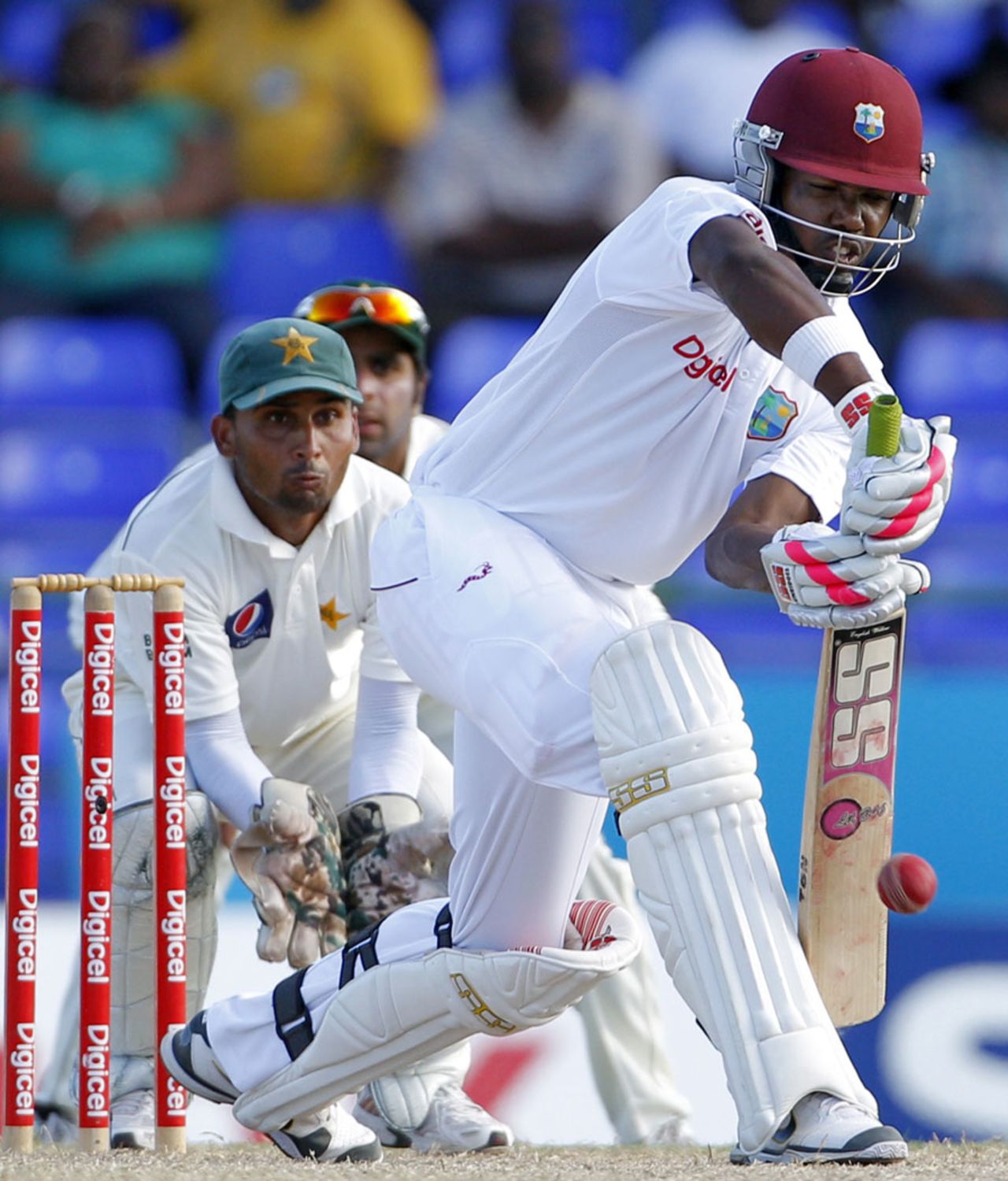 Darren Bravo plays a forward defensive, West Indies v Pakistan, 2nd Test, St Kitts, 4th day, May 23, 2011
