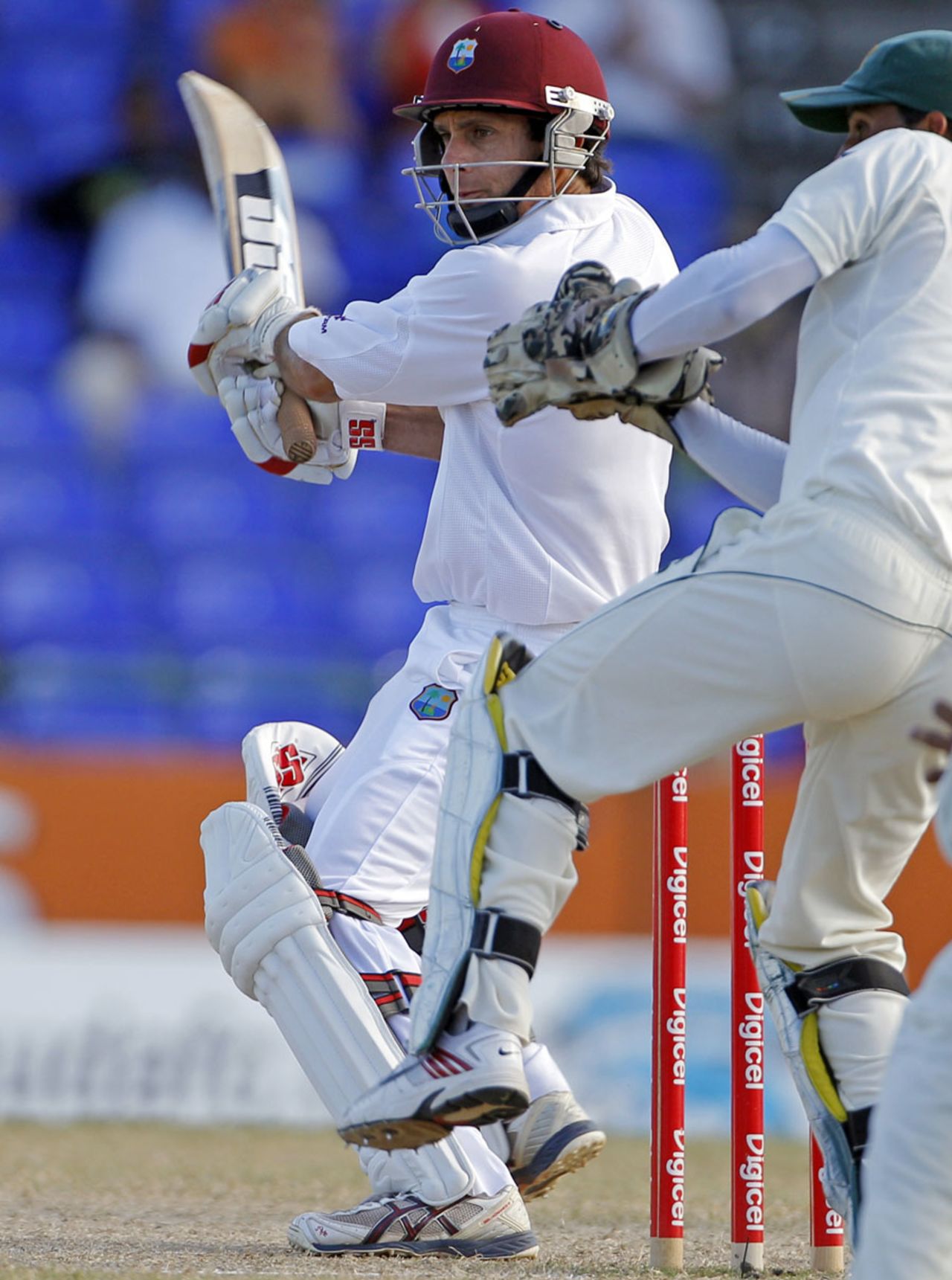 Brendan Nash cuts, West Indies v Pakistan, 2nd Test, St Kitts, 4th day, May 23, 2011