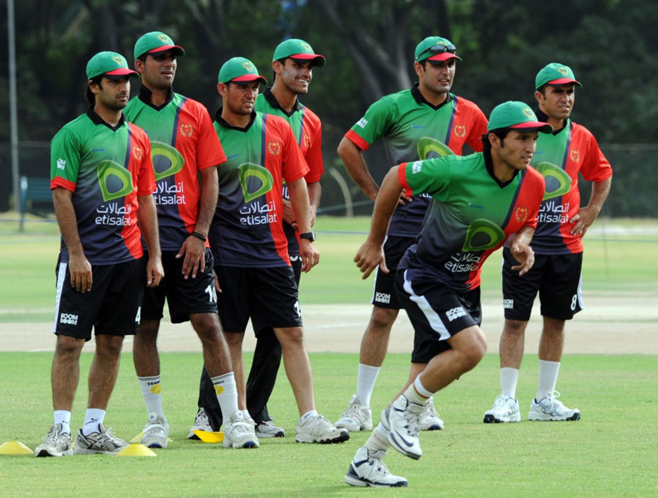 Afghanistan players during a practice session, Islamabad, May 24, 2011