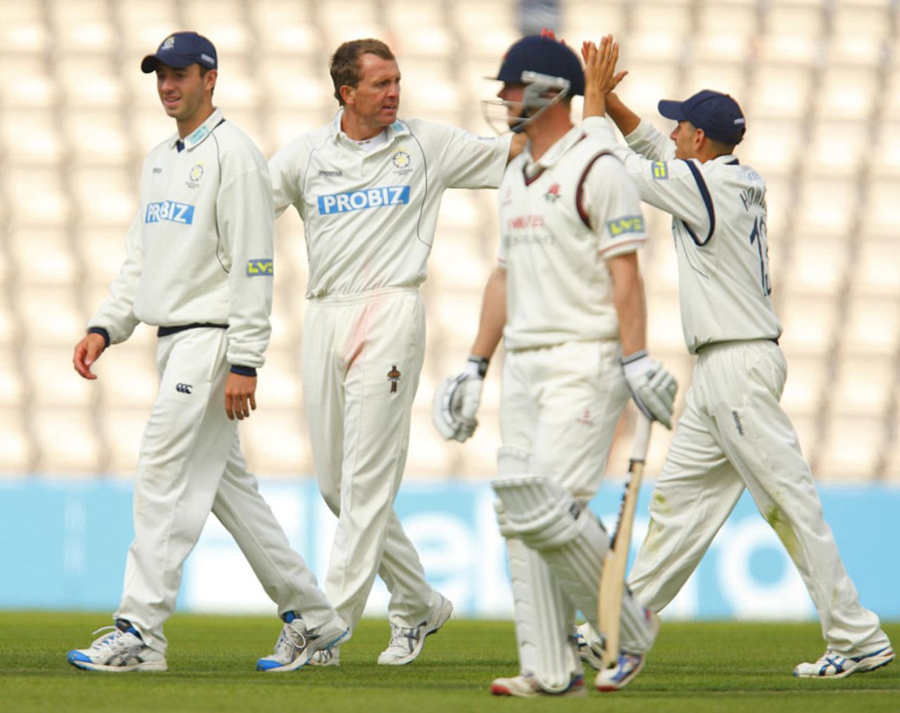 Dominic Cork's four wickets chipped away at his old county, Hampshire v Lancashire, County Championship, Division One, Rose Bowl, May 24, 2011