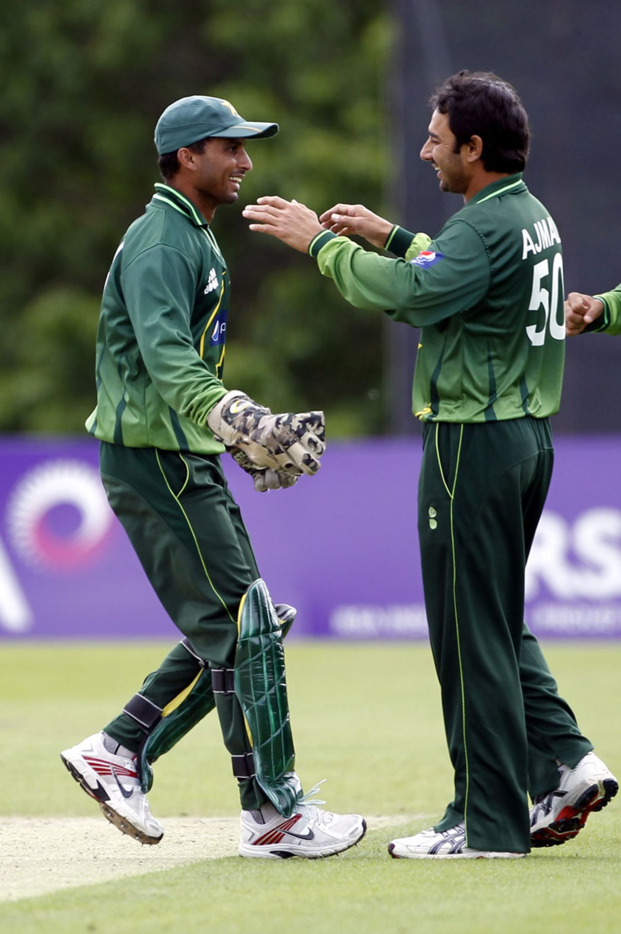 Mohammad Salman caught Ed Joyce off Saeed Ajmal's bowling, Ireland v Pakistan, 2nd ODI, Belfast, May 30, 2011