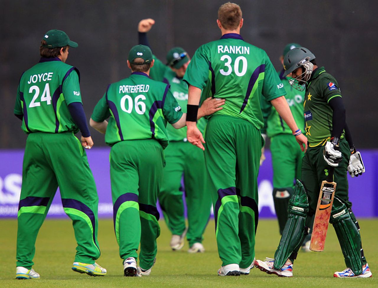 Azhar Ali was dismissed by Boyd Rankin for 39, Ireland v Pakistan, 2nd ODI, Belfast, May 30, 2011