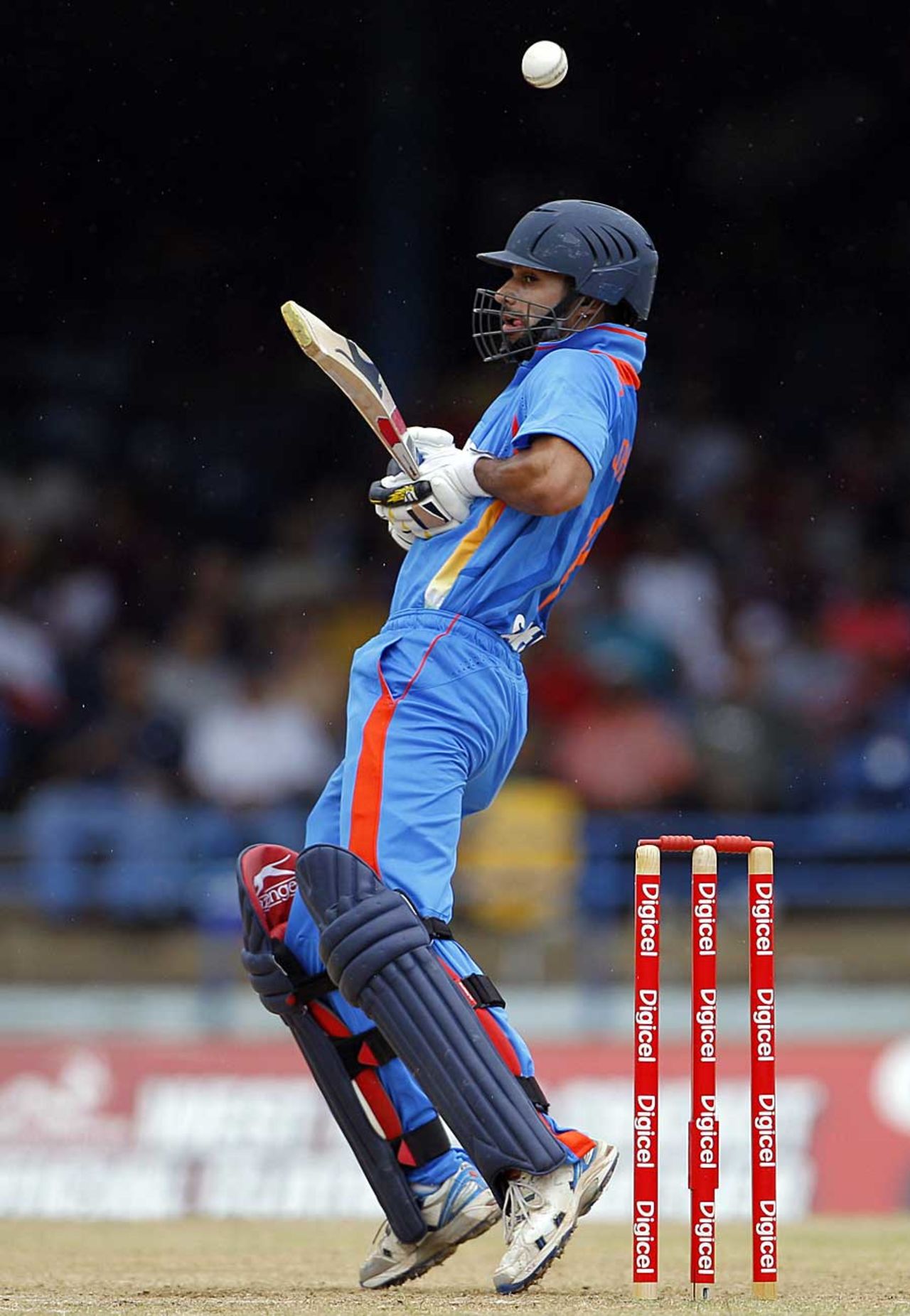 Shikhar Dhawan nicks one to the keeper, West Indies v India, Only Twenty20, Port of Spain, June 4, 2011
