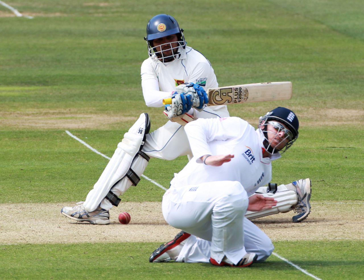 Ian Bell was struck a painful blow on the lower back while fielding at short leg, England v Sri Lanka, 2nd Test, Lord's, June 4, 2011