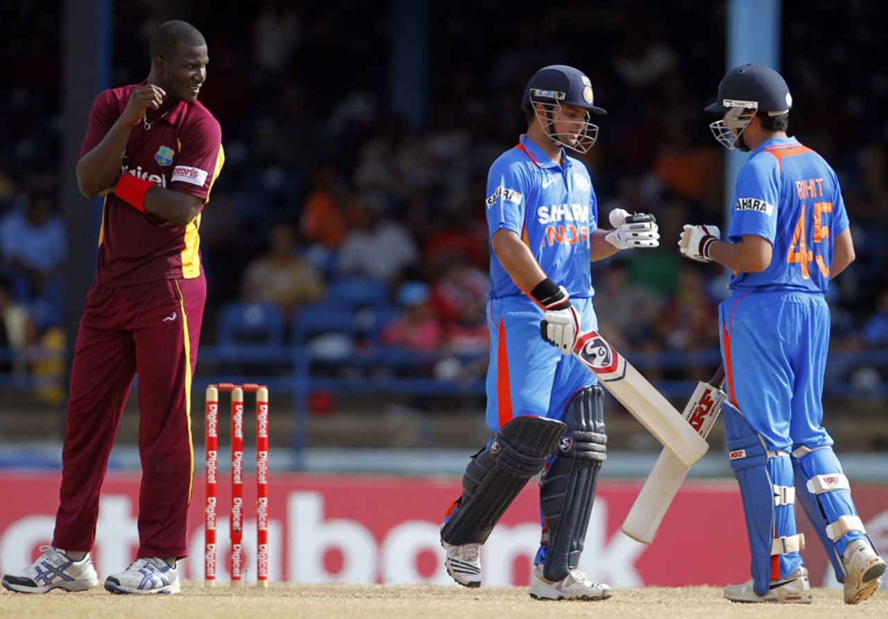 Suresh Raina and Rohit Sharma took the game away from Darren Sammy's men, 1st ODI, Trinidad, June 6, 2011