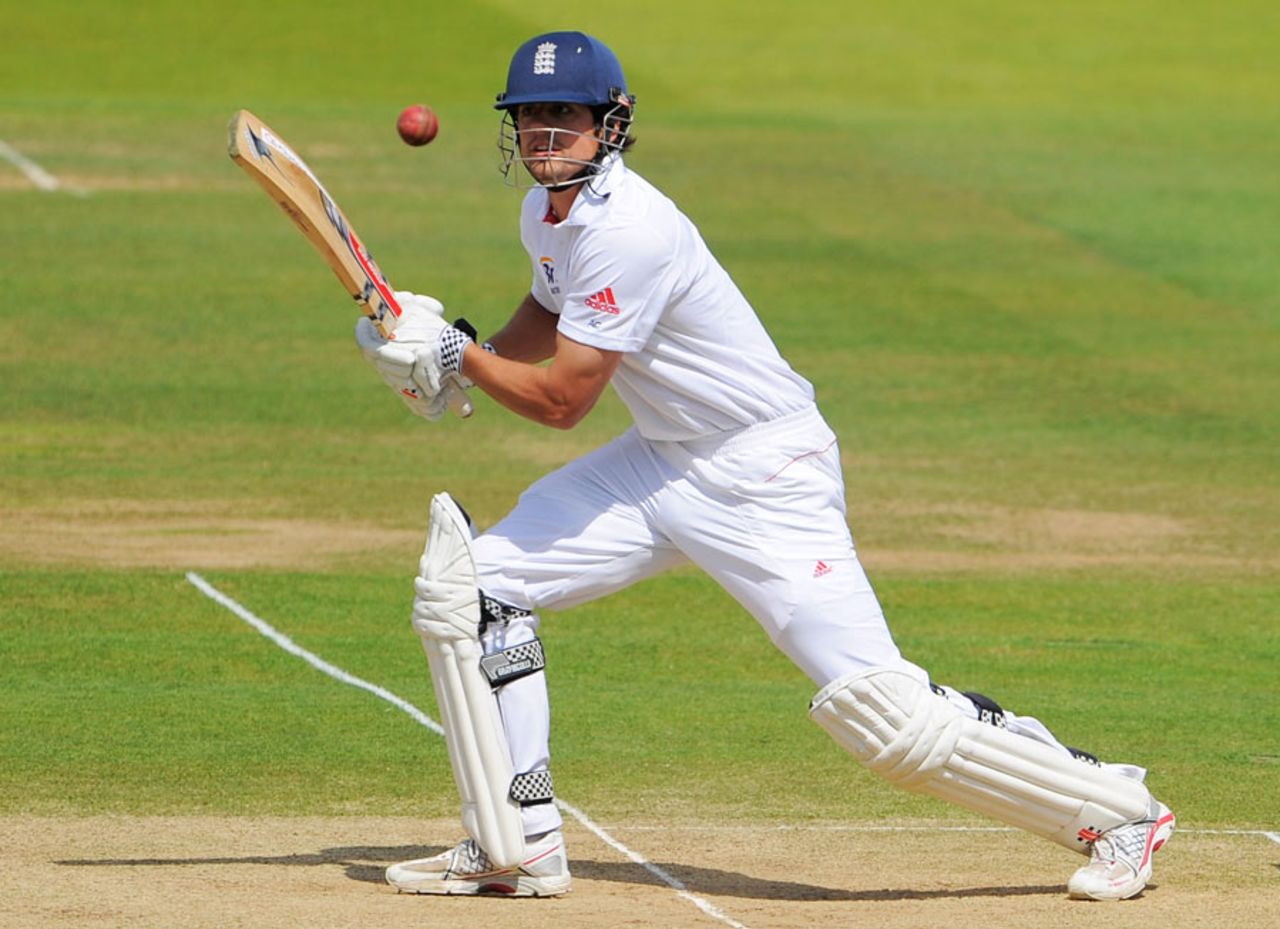 Alastair Cook pushes the ball towards point, England v Sri Lanka, 2nd Test, Lord's, 5th day, June 7 2011