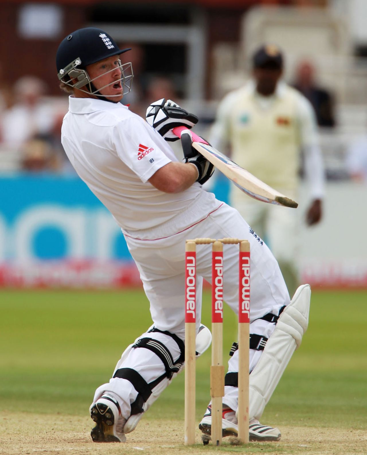 Ian Bell gets a boundary as he looks to avoid a bouncer, England v Sri Lanka, 2nd Test, Lord's, 5th day, June 7, 2011
