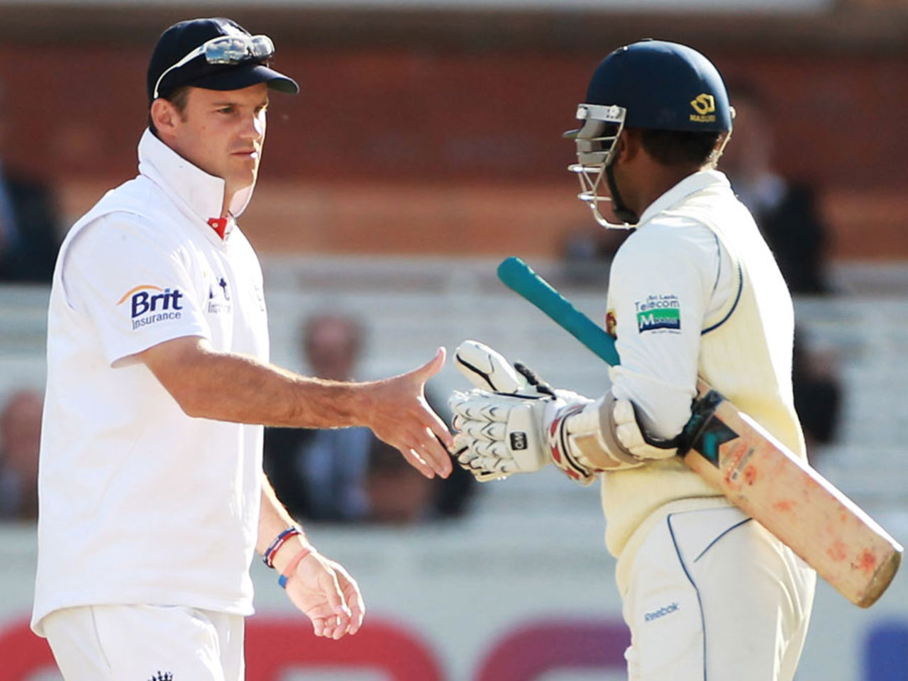 Andrew Strauss shakes hands with Prasanna Jayawardene to indicate the end of the match, England v Sri Lanka, 2nd Test, Lord's, 5th day, June 7, 2011