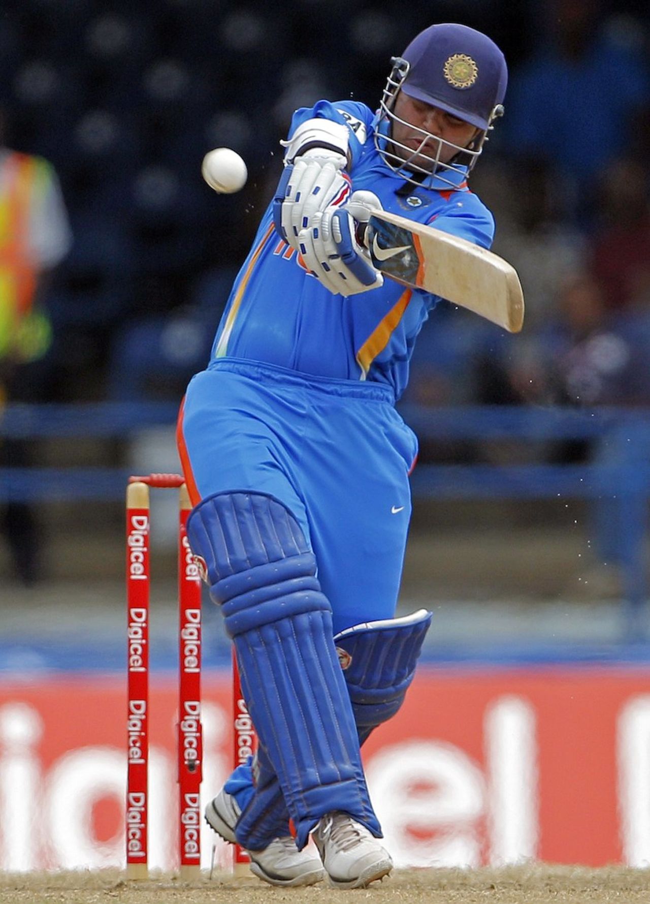 Parthiv Patel pulls over the midwicket boundary, West Indies v India, 2nd ODI, Trinidad, June 8, 2011