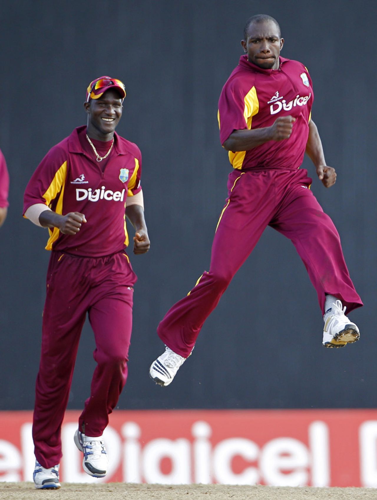 Anthony Martin celebrates taking Parthiv Patel's wicket, West Indies v India, 2nd ODI, Trinidad, June 8, 2011