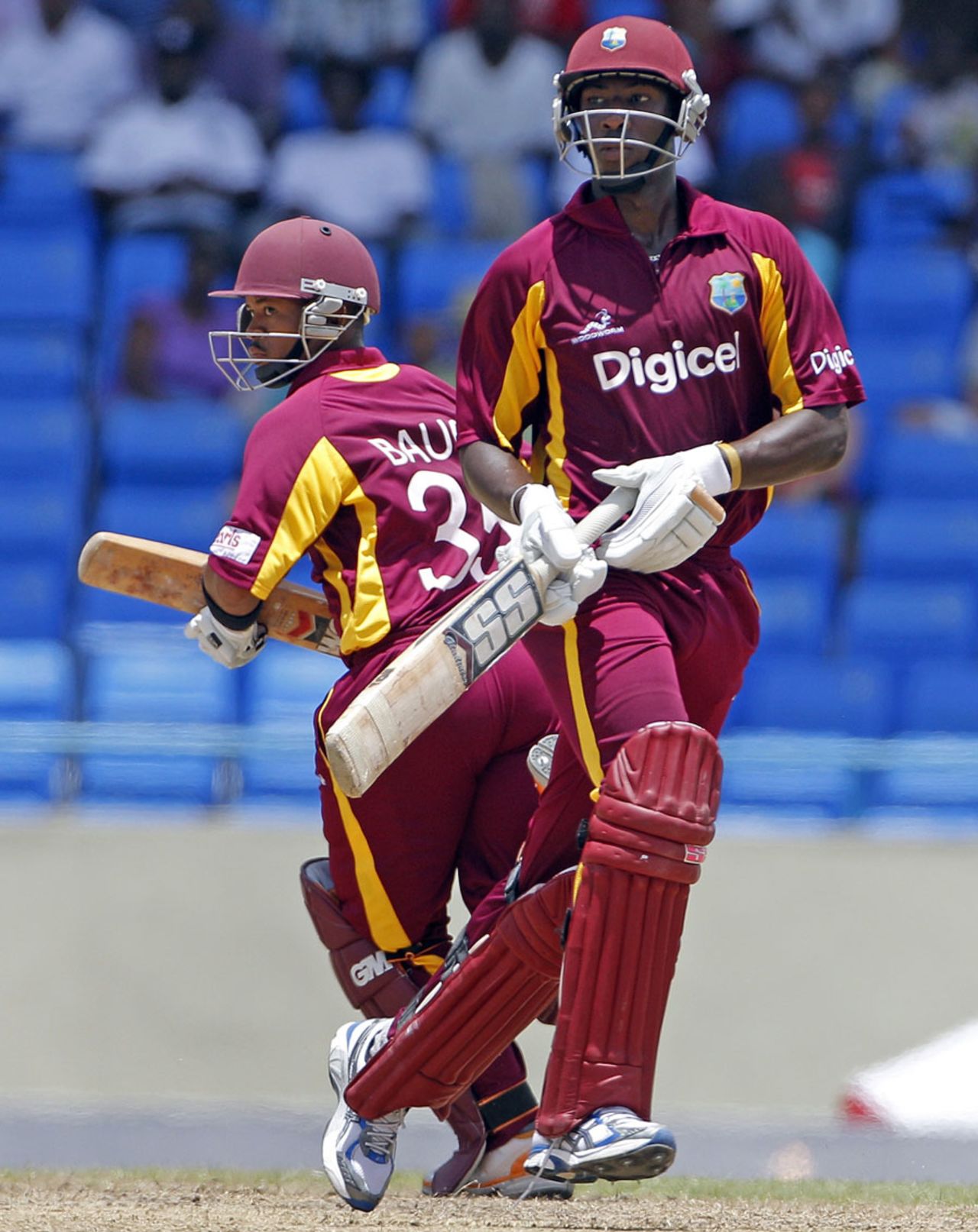 Andre Russell and Carlton Baugh added 78 for the eighth wicket, West Indies v India, 3rd ODI, Antigua, June 11, 2011