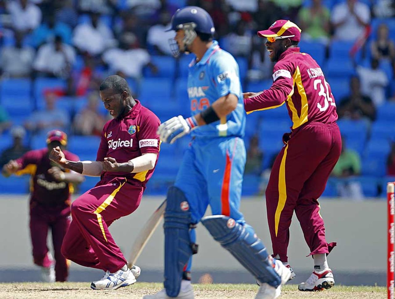 Darren Sammy got rid of Virat Kohli, West Indies v India, 3rd ODI, Antigua, June 11, 2011