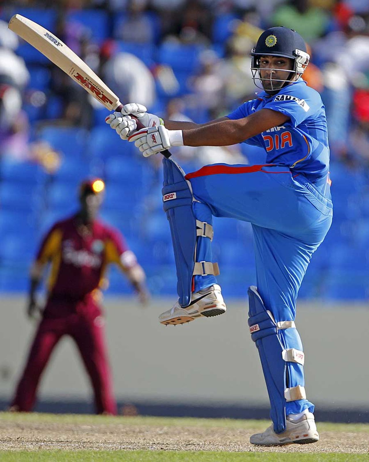 Rohit Sharma swivels to play one behind square, West Indies v India, 3rd ODI, Antigua, June 11, 2011