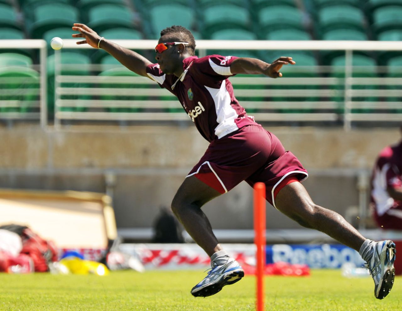 Andres Russell has a workout in the field, Jamaica, June 15, 2011